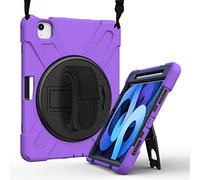 KUSEZJK Étui Compatible avec Apple iPad Air 4 10.9" 2020, Coque de Protection Antichoc Robuste avec Béquille/Bandoulière de Main/Bandoulière/Porte-Crayon (Mauve)