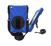 KUSEZJK Étui Compatible avec Apple iPad Mini 5 & iPad Mini 4, Coque de Protection Antichoc Robuste avec Béquille/Bandoulière de Main/Bandoulière (Bleu)