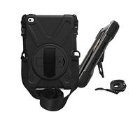 KUSEZJK Étui Compatible avec Apple iPad Mini 5 & iPad Mini 4, Coque de Protection Antichoc Robuste avec Béquille/Bandoulière de Main/Bandoulière (Noir)