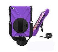 KUSEZJK Étui Compatible avec Apple iPad Mini 5 & iPad Mini 4, Coque de Protection Antichoc Robuste avec Béquille/Bandoulière de Main/Bandoulière (Mauve)
