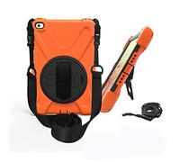 KUSEZJK Étui Compatible avec Apple iPad Mini 5 & iPad Mini 4, Coque de Protection Antichoc Robuste avec Béquille/Bandoulière de Main/Bandoulière (Orange)