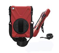KUSEZJK Étui Compatible avec Apple iPad Mini 5 & iPad Mini 4, Coque de Protection Antichoc Robuste avec Béquille/Bandoulière de Main/Bandoulière (Rouge)
