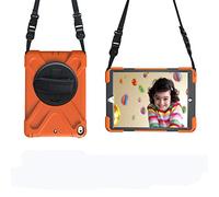 KUSEZJK Étui Compatible avec Apple iPad Pro 10.5 2017 & iPad Air 3 10.5" 2019, Coque de Protection Antichoc Robuste avec Béquille/Bandoulière de Main/Bandoulière (Orange)