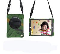 KUSEZJK Étui Compatible avec Apple iPad Pro 10.5 2017 & iPad Air 3 10.5" 2019, Coque de Protection Antichoc Robuste avec Béquille/Bandoulière de Main/Bandoulière (Camouflage)