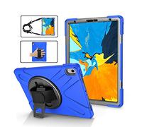 KUSEZJK Étui Compatible avec Apple iPad Pro 11 2020 & 2018, Coque de Protection Antichoc Robuste avec Béquille/Bandoulière de Main/Bandoulière (Bleu)