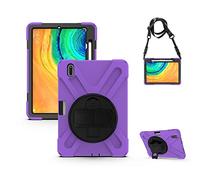 KUSEZJK Étui Compatible avec Huawei Matepad Pro 10.8 2019, Coque de Protection Antichoc Robuste avec Béquille/Bandoulière de Main/Bandoulière/Porte-Crayon (Mauve)
