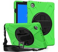 KUSEZJK Étui Compatible avec Lenovo Tab M10 FHD Plus TB-X606F TB-X606X 10.3", Coque de Protection Antichoc Robuste avec Béquille/Bandoulière de Main/Bandoulière (Vert)