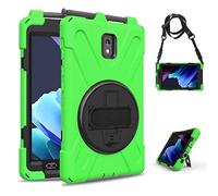 KUSEZJK Étui Compatible avec Samsung Galaxy Tab Active 3 8" T570 T575 T577 T575N, Coque de Protection Antichoc Robuste avec Béquille/Bandoulière de Main/Bandoulière (Vert)