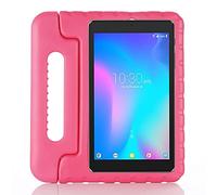 KUSEZJK Étui pour Tablette Alcatel Joy Tab 8" 9029W & Alcatel 3T 8" 9027W, Coque de Protection du Support de Poignée Convertible Test de Choc, Étui pour Tablette Légère pour Enfants (Rose Rouge)