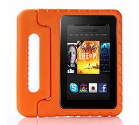 KUSEZJK Étui pour Tablette Amazon Fire 7 2017 & 2015, Coque de Protection du Support de Poignée Convertible Test de Choc, Étui pour Tablette Légère pour Enfants (Orange)