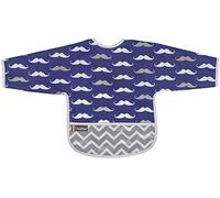 'Kushies b1175 de B03 Bavoir à manches avec "Clea nbib, moustaches, 12-24 mois, Bleu