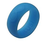 Kusi pour homme en silicone Bague de mariage Anneau de mariage et # ∞ infinity Bague pour Men-green ou bleu brillant dans le noir, Noir et More-comfortable-skin Safe-flexible & Durable-for Outdoor et Vie Actif, Blue Glow in the Dark