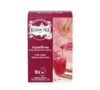 Kusmi Tea - AquaRosa - Infusion Glacée Bio - Mélange Aromatisé d'Hibiscus, Baies Noires et Fruits - Infusion sans Théine - Etui 6 Grands Sachets - 48 gr