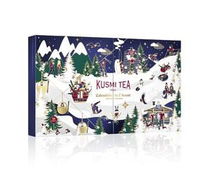 Kusmi Tea - Calendrier de l'Avent 2024 Bio - 24 Surprises - Thés Noirs, Verts, Blanc, Infusions & plus encore - Idée Cadeau Femme et Homme - Sachets, Miniatures & Accessoires (Noël Givré)