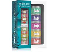 Kusmi Tea - Coffret de 5 Miniatures Les Bien-Être + Pince à Thé - Assortiment Thés Aromatisés et Infusion- Thé Detox, BB Detox, Boost, Sweet Love et Infusion Be Cool - Boîtes en Métal
