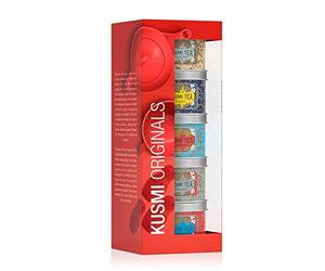 Kusmi Tea - Coffret de 5 Miniatures Originals - Sélection de Thés Noirs Iconiques - Thés Earl Grey et Thés de Ceylan - Arômes Floraux, Épicés, Agrumes et Fruits Rouges - Boîtes à Thé en Métal 5x25gr