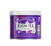 Kusmi Tea - Lovely Night - Infusion Bio - Mélange de Plantes et Épices Saveur Poire - Tilleul, Verveine et Rooibos Bio - Infusion sans Théine - Boîte Thé Métal 100g - Quantité pour environ 50 Tasses
