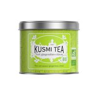 Kusmi Tea - Thé Vert Gingembre Citron Bio - Mélange Biologique de Thé Vert au Gingembre et au Citron - À Déguster Chaud ou en Thé Glacé - Boîte Thé Métal 100g - Quantité pour environ 50 Tasses