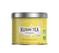 Kusmi Tea - Vert au Jasmin Bio - Mélange Biologique de Thé Vert au Jasmin -Thé Vert Aromatisé - À Déguster Chaud ou en Thé Glacé - Boîte en Métal 90g - Quantité pour environ 50 Tasses