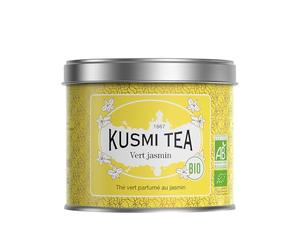 Kusmi Tea - Vert au Jasmin Bio - Mélange Biologique de Thé Vert au Jasmin -Thé Vert Aromatisé - À Déguster Chaud ou en Thé Glacé - Boîte en Métal 90g - Quantité pour environ 50 Tasses