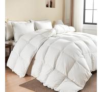 KUSNUG Couette en Duvet d'oie 220x240, 90% Duvet D Oie et 10% Plume, Coton Égyptien Ultra Silencieux, 2 Personnes Couette 4 Saisons très Chaude, Luxe Naturelle Tempérée 240x220, Goose Down Comforter