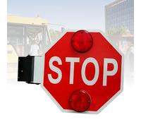 KUSOLE Panneau d'arrêt, sécurité routière publique, Panneau d'arrêt d'autobus Scolaire Clignotant à LED, Panneaux d'arrêt d'autobus Scolaires manuels/électriques 24V