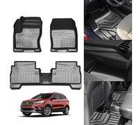 KUST Tapis de Sol sur Mesure pour Ford Escape 2013-2019 - Tapis de Voiture Toutes Saisons, 1ère et 2ème rangée, Noir, antidérapant, 3 pièces