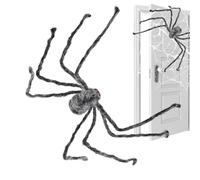 Kustimantu Araignée géante - Décoration d'Halloween - Décoration d'Halloween effrayante - Araignée effrayante - 150 cm - Pour jardin, porte, salon, chambre à coucher, événements