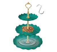 Kustimantu Bain d'oiseaux avec mangeoire pour oiseaux, bols à 3 étages, accessoires pour animaux de compagnie pour porte-oiseaux, gamelle d'eau pour perroquets et oiseaux d'ornement tels que perruches