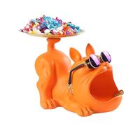 Kustimantu Bol à bonbons | Porte-bijoux Bulldog - Organiseur de bureau, jolie figurine de bouledogue en résine, boîte de rangement pour comptoir de cuisine et table à manger