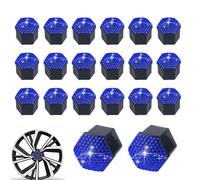 Kustimantu Cache-écrous de roue - Lot de 20 cache-boulons de roue brillants - Décoratifs et résistants aux rayures - Pour camions et camionnettes - Avec décor de jante