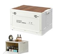 Kustimantu Caisse de Rangement avec Couvercle 30L Rangement Van Aménagé avec Roulettes Pliable et Empilable Grande Bac de Storage pour Camping, Coffre de Voiture, Maison