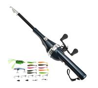 Kustimantu Canne à pêche télescopique | Canne à pêche Extensible en d'aluminium pour Eau salée - Accessoire de pêche léger pour ami, père, Grand-père, Oncle