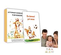 Kustimantu Cartes de Pleine Conscience pour, autonomisation de Cartes pour | 32 Cartes Flash allemandes de Pleine Conscience, Jouets éducatifs, thème Animal, Notes inspirantes