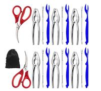 Kustimantu Casse-crabes | Accessoire antidérapant pour casquer les fruits de mer, ensemble de ciseaux pour fruits de mer, fourchette pour homard, pour traiter les repas à la maison, au restaurant et