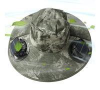 Kustimantu Chapeau à Ventilateurs Solaire - Chapeau Large Bord Ventilateur Solaire Extérieur | Protection UV Rafraîchissante Design Personnel pour Femmes Et Hommes Plage Voyage Jardinage Golf
