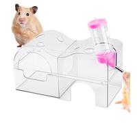 Kustimantu Conteneur sphérique de bain pour hamster | Baignoire pour rongeurs, abri d'habitat avec bol pour chinchilla gerbille cochon d'Inde décoration cage