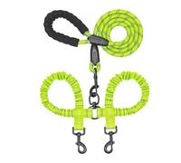 Kustimantu Corde d'entraînement pour chiens, corde d'entraînement pour les petits chiens - Double Puppy Walking Plomb - Rotation Rotation Traine à pied Plomb Pet Pet Shock Absorbant élastique pour les
