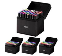 Kustimantu Crayons de coloriage pour adultes - Crayons à dessin et marqueurs de peinture | Jeu de dessins à double pointe imperméable à base d'huile pour tissu, bois, journal, école et déplacements