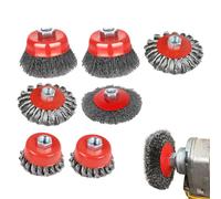 Kustimantu Disque à Brosse Métallique pour Meuleuse d'Angle,Brosse À Fil En Forme De Coupe - Pour Meulage Polissage Soudage Travail du Bois Accessoire