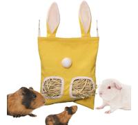 Kustimantu Distributeur de Foin pour Lapin et Animaux | Sac Distributeur de Foin à 2 Ouvertures pour Chinchillas | Résistant aux Griffures et à la Morsure Stockage de Fourrage Accessoires