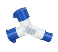 Kustimantu Diviseur de prise industrielle - Séparateur 2 voies pour connexions industrielles - Accessoires imperméables robustes de 16 A pour connexion en extérieur, environnements industriels et