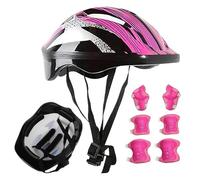 Kustimantu Équipement de Protection pour Patinage pour - Protection de vélo pour Tout-Petits - Casque résistant aux Chocs avec coudières et genouillères pour Skateboard, Skate, Ski, Snowboard