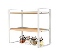 Kustimantu Étagère De Bureau, Présentoir Moderne À 2 Niveaux, Étagère Organisatrice À 2 Niveaux pour Bureau, pour Maison Chambre Salle de Lecture Décoratif et Jardinière