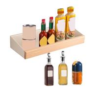 Kustimantu Étagères de cuisine murales flottantes en bois pour livres - Support mural rustique pour bouteilles de vin décoratives