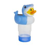 Kustimantu Flotteur De Chlore pour Piscine - Distributeur De Chlore Flottant Canard-Requin - Éclairage Solaire Économique pour Bassin Extérieur Spa