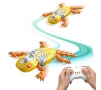 Kustimantu Gecko Grimpeur de Mur, Rechargeable avec des Yeux À LED, Télécommande pour Gecko Grimpeur Mur, pour Halloween Anniversaire Garçons Filles d'Âge Préscolaire Élèves