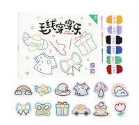 Kustimantu Kit de couture pour enfants, cartes à lacer, kit de fil de laçage pour enfants, activités éducatives, artisanat sensoriel préscolaire, jeux de broderie, motifs non tissés pour anniversaire