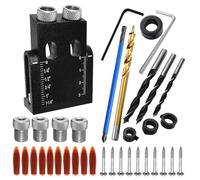 Kustimantu Kit de vis de poche - à trou d'angle Jig - Guide de position du travail du bois - Outil portable - Kit jig d'angle de 15 ° - Localisateur précis pour des trous de poche précis