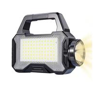 Kustimantu Lampe torche LED portable, LED rechargeable 1200 mAh, lampe de poche résistante à l'eau avec chargeur solaire, IPX5 étanche